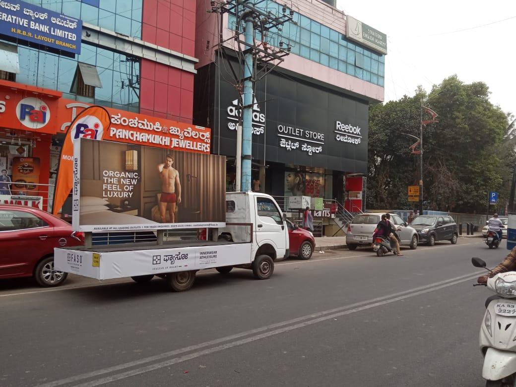 Mobile Van Campaign in Bangalore -FASO - aimooh - OOH and Signage